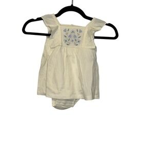 Carters Baby Girl Dress 12M Ivory Floral Sleeveless Romper Bodysuit Outfit NWT